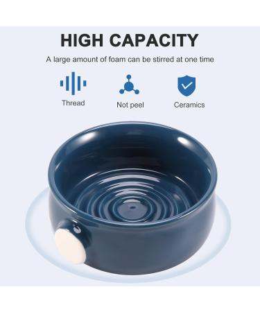 Staccatory Ceramic Men's Shaving Mug Bowl - Dark Blue Wide Mouth Cup for Shaving Brush & Soap | International Shipping Available - Buy Online on GoSupps.com