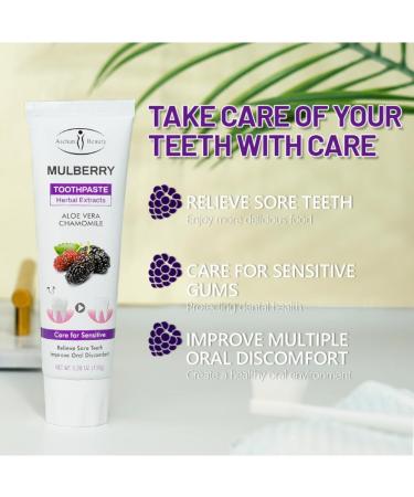 Mulberry Toothpaste Herbal Extracts Aloe Chamomile Sensitive Tooth Care Relieve Sore Teeth Improve Oral Discomfort 100g/ 3.38fl.oz - Buy Online on GoSupps.com