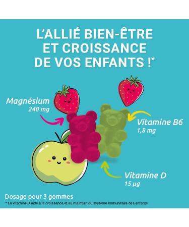 MAG 2 - Kids Gummies - Magnesium Vitamin B6 and Vitamin D - Growth and Immunity - No Added Sugars - Dietary Supplement - 30 Gums - Buy Online on GoSupps.com