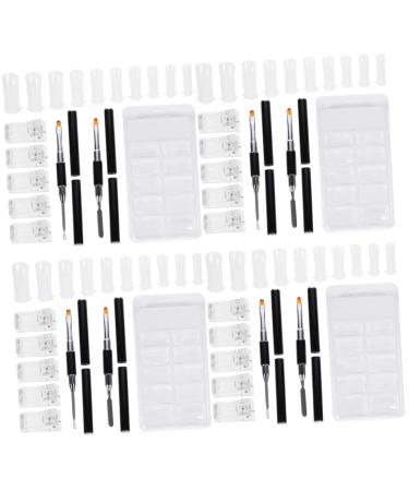 FOMIYES 4 Sets Nail Extension Set DIY Tools Manicure Art Kit DIY Accessories Nail Art DIY Accessory Nail Accessories Nails Kits Nail Kits Manicure Extension Patch Plastic Clip Double Head