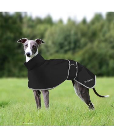 Waterproof Greyhound & Whippet Rain Coat | Lightweight Summer & Winter Dog Coats for Medium & Large Dogs | XXL Black - Buy Online on GoSupps.com