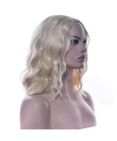 Fouriding Short Curly Wave Bob Wig for Women - Light Blonde Halloween Cosplay & Anime Costume - Buy Online on GoSupps.com