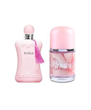Women's Delilah&Anaisa Perfume Set Romantic Floral Scent Eau De Parfum Spray for Women 3.4 Fl Oz Each Bottle Daily Used Fragrance