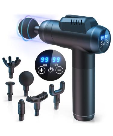 Massage gun timiyou massage device massage gun with 99 speeds 6 massage heads quiet muscle massage gun loose loosening pain relief for back shoulder neck