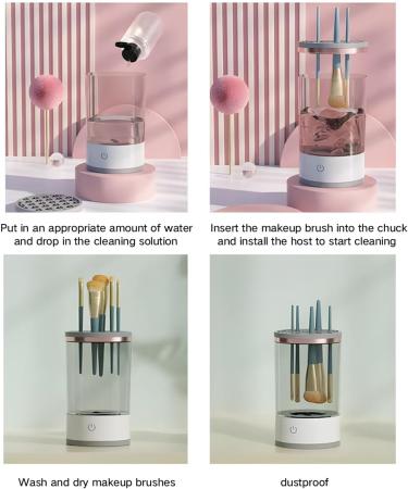 Makeup Brush Cleaner With Clean Rubber Pad Electric Automatic Spin Brush Cleaner with Resistant Bowl Premium Makeup Brush Cleaning Kit Deeply Cosmetic Brushes Clean Fit For All Size Makeup Brush - Buy Online on GoSupps.com