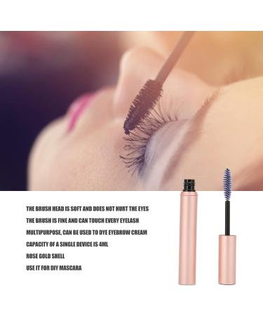 Rose Gold Metal Shell Soft Brush Empty Mascara Tube DIY for Eye Look Not Easy to Dry Multipurpose with Brow Tint 4ml Capacity - Buy Online on GoSupps.com