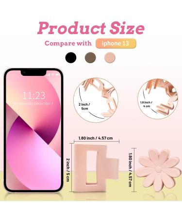 6 Pack Small Flower Claw Clips - Neutral Colors Non-Slip Hair Clips for Thin Hair - 2 Inch Rectangle Design for Women & Girls - Buy Online on GoSupps.com
