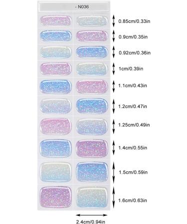 Wpsagek Gel Nail Stickers - Gloss Nail Sticker with Nail Lamps Glitter Gel Nail Polish Strips with Lamp Light Semi-Cured Gel Nail Suitable for Women N036 - Buy Online on GoSupps.com