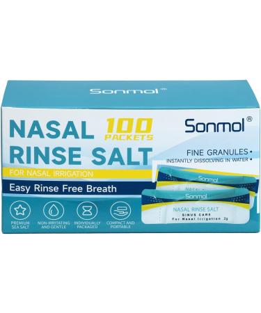 Saline Packets for Nasal Rinse - 100 Count Premixed Salt Packets | International Shipping Available - Buy Online on GoSupps.com