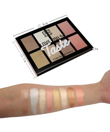 Welhammsae 8 Colors Blush Contour Highlighter Palette with Brush Blush and Bronzer Powder Palette Makeup Palette & Brush Professional Facial Beauty Makeup for Women Girls Palettebrushset-151 - Buy Online on GoSupps.com