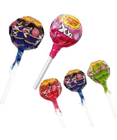 Chupa Chups XXL Strawberry cola & apple flavours Bubblegum Filled Lollipops 30g (20)