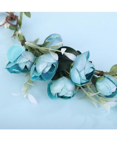 Buy Wiwpar Bohemian Blue Floral Headband | Flower Garland Halo for Women & Girls - Perfect for Weddings Festivals & Cosplay - Buy Online on GoSupps.com