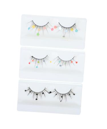 FRCOLOR 6 Pairs Sequin False Eyelashes Colored Eyelashes Pride Makeup Cosplay Lashes Color Lashes Lashes with Fake Eyelashes Sequins Lash Extensions Flash Chip Natural Miss Imitation
