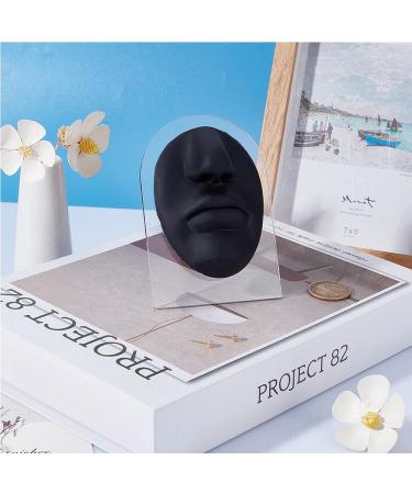 OLYCRAFT Black Silicone Nose Mouth Model - Flexible Rubber Display for Piercing Jewelry Practice & Teaching Instructions - Acrylic Stand Included - Buy Online on GoSupps.com