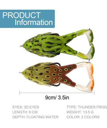 2-Piece Double Propeller Frog Lures - 9cm Soft Silicone Bait for Perch Trout & Pike Fishing - 360 Double Hook Tackle - Buy Online on GoSupps.com