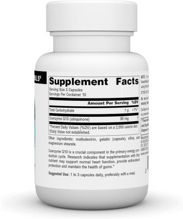Source Naturals Coenzyme Q10 30 mg - Antioxidant Support for Heart Brain Immune & Liver Health - 30 Capsules | International Shipping Available - Buy Online on GoSupps.com