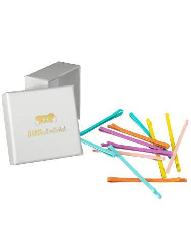 HAARallerliebst hair clips wide (12 pieces | colorful | 5.5 cm) including box for storage (box color: white)