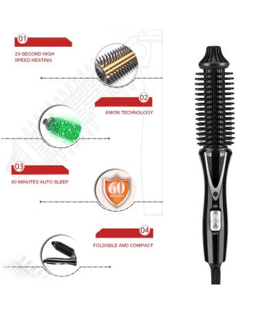 Folding Curly Hair Stick: Ceramic Tourmaline Hair Curler & Anion Hairbrush - UK Plug (110 240V) for Easy Styling - Buy Online on GoSupps.com