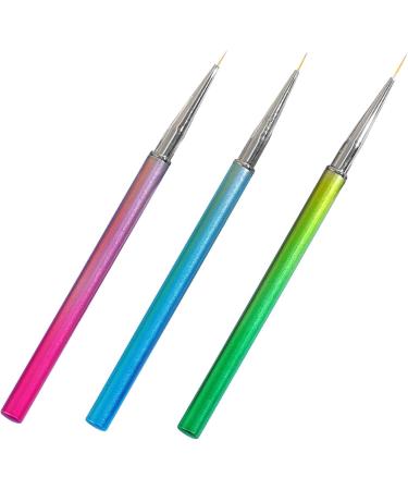 Fine Liner Nail Art Brush | Drawing Nail Art Pens - 7/9/11mm Nail Brushes for Home Use or Professional Nail Salon Nail Art Brushes Set Painting Nail Design Pen - Buy Online on GoSupps.com