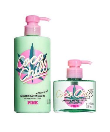 Pink Coco Chill Duo - Calming Body Lotion and Body Oil Set