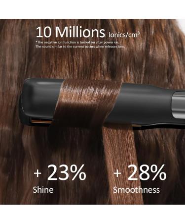 Faszin Ionic Titanium Hair Straightener: 20S Fast Heat Up, Clear LCD Display, 2-in-1 Styling Tool for Smooth & Shiny Results - Black - Buy Online on GoSupps.com