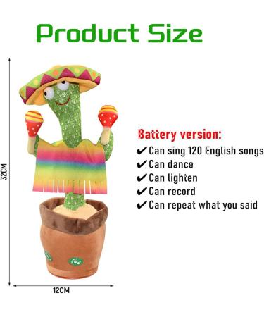 MAIGO Dancing Cactus Toy - Interactive Talking, Singing, Dancing Baby Cactus Toy with 120 Songs and Repeat-What-You-Say Feature - Buy Online on GoSupps.com