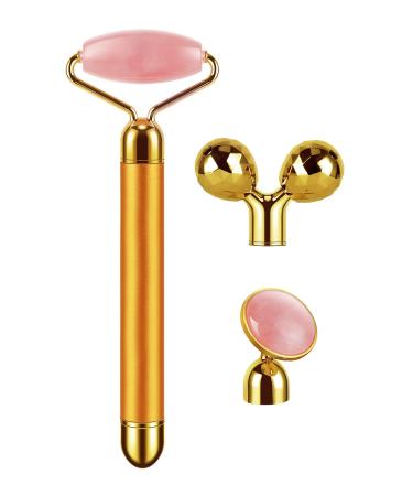 3-IN-1 Electric Jade Roller & 3D Facial Massager - Gold | Best International Shipping - Buy Online on GoSupps.com