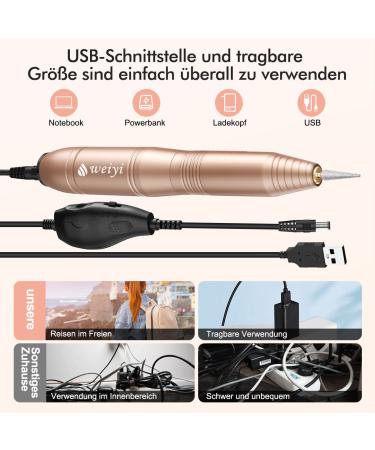 Weiyi Nail Miller - 20 000 RPM Electric Nail File & 11 in 1 Manicure Pedicure Set for Gel & Acrylic Nails - Adjustable Speed USB - International Shipping Available - Buy Online on GoSupps.com