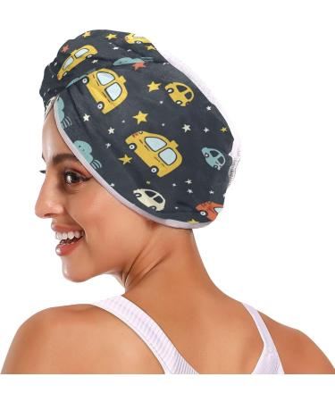 Little Stars Cars Hair Towel 2 Pack | Super Absorbent Quick Dry Hair Turbans for Women & Girls - Buy Online on GoSupps.com