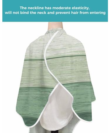 Buy Green Barber Cape - Stylish Hair Cutting Cape for All Ages Adjustable Elastic Neckline Retro Wood Stripe Design - 55x63 Inch - Buy Online on GoSupps.com