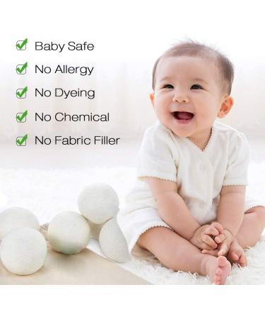 Raffaelo Wool Dryer Balls XL - Set of 6PCS White | Premium Reusable Natural Fabric Softener & Pet Hair Remover - Buy Online on GoSupps.com