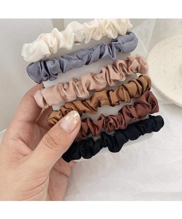 DMSUO 6 x Elastic Silk Satin Hair Ties - Luxurious Scrunchies & Ponytail Holders for Perfect Hairstyles | Shop Worldwide! - Buy Online on GoSupps.com