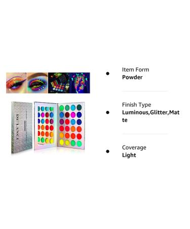 Neon Eyeshadow Palette - Delanci Aurora Glow for Halloween Makeup | Fluorescent & Glitter Eyeshadow Kit - Buy Online on GoSupps.com