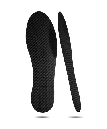 Carbon Fiber Insoles 2 Pcs  1mm Full Length Rigid Shoe Inserts for Sports  Stiffener Insole for Men Women Foot Support by V.Step  Black  285MM 285mm Fits Women 13-13.5 Men 12-12.5