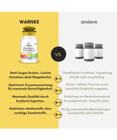 Riboflavin-5-Phosphate - Vitamin B2 - Vegan - Active Riboflavin - 100 Tablets | Warnke Vitalstoffe - German Pharmacy Quality - Shop Now! - Buy Online on GoSupps.com
