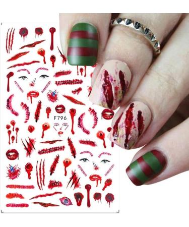 Manicure Snake Adhesive Decals Maple Leaf Nail Stickers Anime Skull Bone 3D Halloween Design Nail Art(F-799) - Buy Online on GoSupps.com