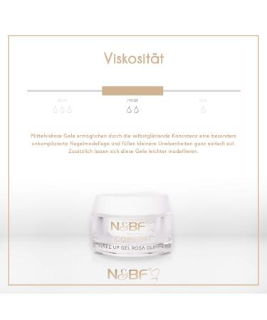 N & BF 5ML Comfort Line Makeup Gel Rosa Glimmer | High-Quality Glitter Camouflage Gel for Gelnageln | LED+UV | Made in Germany - Buy Online on GoSupps.com