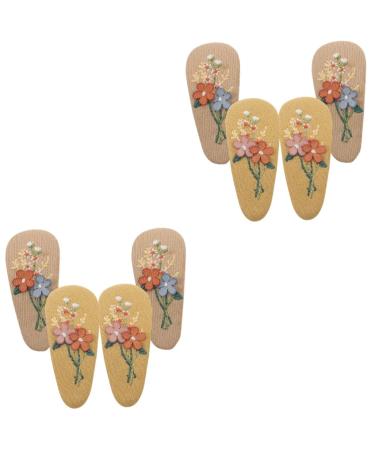 4 Pairs hairpin hair barrettes clip fabric flower hair clip toddler hair barrette wrapped hair barrettes kids accessories for girls cloth hair clips baby button vintage alloy