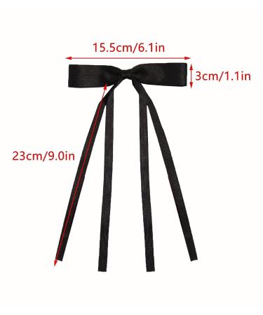 4pcs Tassel Ribbon Bow Hair Clips for Women - Black&Beige Hair Accessories - Buy Online on GoSupps.com