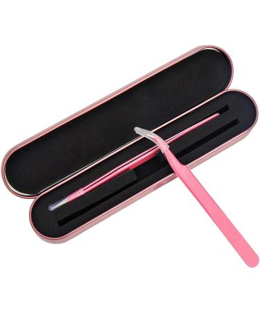 Professional Pink Eyelash Extension Tweezers Kit with Storage Case - Includes 2 Black Tweezers and Display Stand for Makeup Artists - Buy Online on GoSupps.com