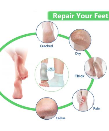  AWIWTOBQ Pack of 3 pairs of moisturizing gel socks - Soft ventilation - Open-heel socks - For dry and hard skin - Buy Online on GoSupps.com