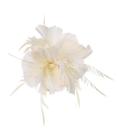 Lurrose 1PC Fascinator Hair Clip Fascinator Hair Pin Hair Clip Fascinator Hair Accessories for Women Wedding Tea Party Hat Beige