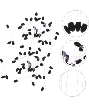 BIUDECO 100pcs Eye Shadow Stick Blending Eyeshadow Brush Eyeshadow Makeup Sticks Rubber Cotton Black 7.5x0.5cm Black - Buy Online on GoSupps.com