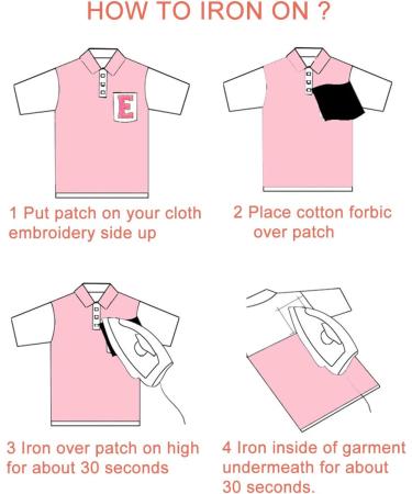 3Pcs Glitter Varsity Letter Patches - Rose A | Iron on & Sew On Patch for Clothing, Hat, Shirt, Bag - Buy Online on GoSupps.com