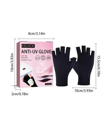 UV Gloves for Gel Nails - Fingerless Anti-UV Protection 2-Pack for Nail Art & Dryers - Buy Online on GoSupps.com