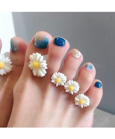 Daisy Flower Silicone Toe Separators - 8 pcs White Toe Spacers for Nail Art Pedicure - DIY Pedicure Tool - Buy Online on GoSupps.com