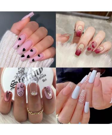 6 Sheets Valentine s Day Nail Stickers - 3D Heart Nail Art Decals in Black White Red Gold and Silver for DIY Nail Designs - Perfect Valentine s Nail Supplies for Women - Buy Online on GoSupps.com