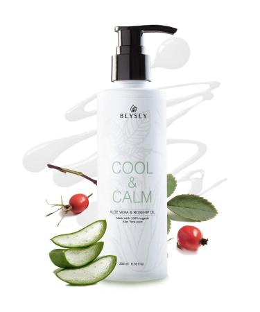 Aloe vera gel bio with rosehip oil - moisturizer/care lotion after depilation/after sun lotion - Beysey Cool & Calm - 200 ml 200 ml (1 Pack)