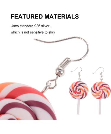 CALLARON 8 Pcs Polymer Clay Earrings Large Dangle Earrings for Women Creative Earrings Silver Hoop Earrings for Women Chunky Women Earrings Lollipops European and American Cane 3X5.3CMx2pcs Assorted Color 2x2pcs - Buy Online on GoSupps.com