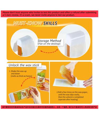 Roll-On Wax Hair Removal Kit with Honey Soft Wax Cartridges & Non-Woven Strips - Portable Pink Wax Heater for Women & Men - Depilatory Waxing Roller Set - Buy Online on GoSupps.com